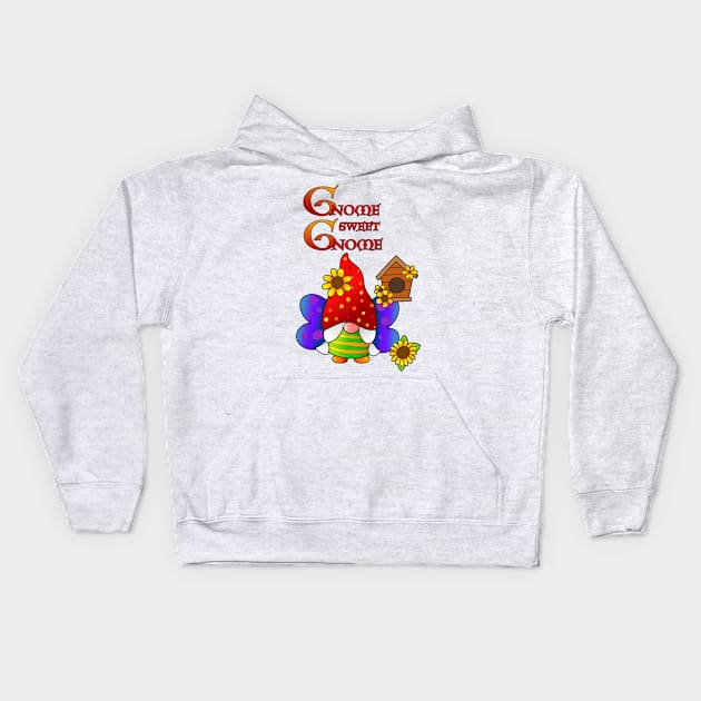 Gnome Sweet Gnome Kids Hoodie by AlondraHanley